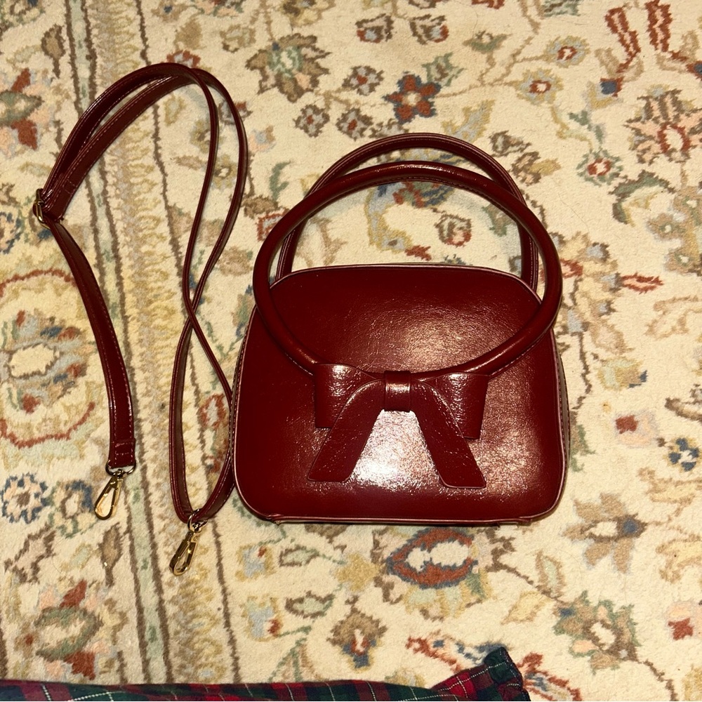 Fashion Nova Burgundy Mini Bag with Bow